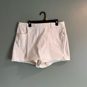 Express Cream Denim Skort Shorts